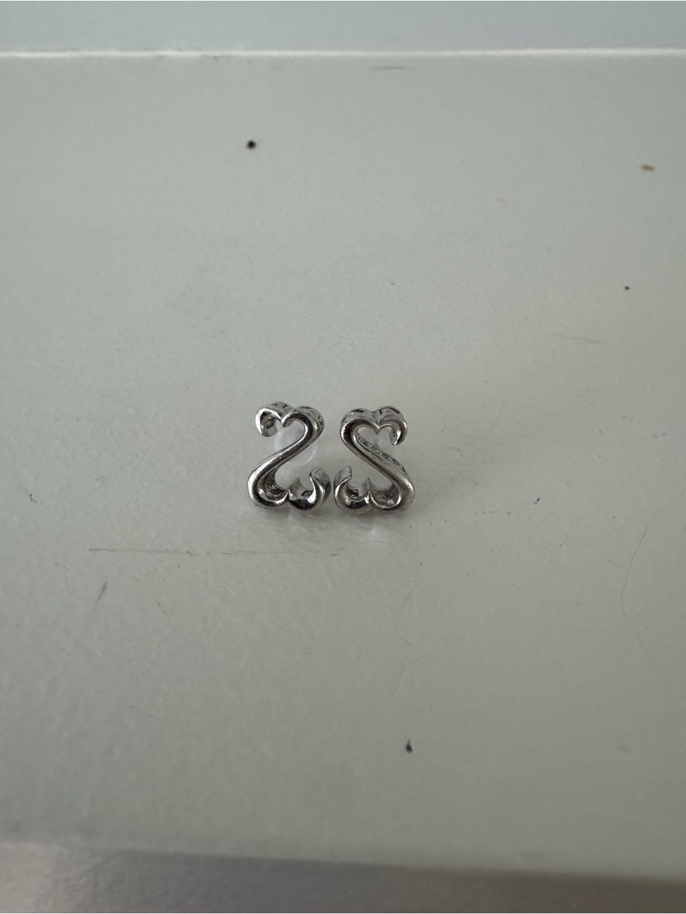 Sterling silver heart shape earrings